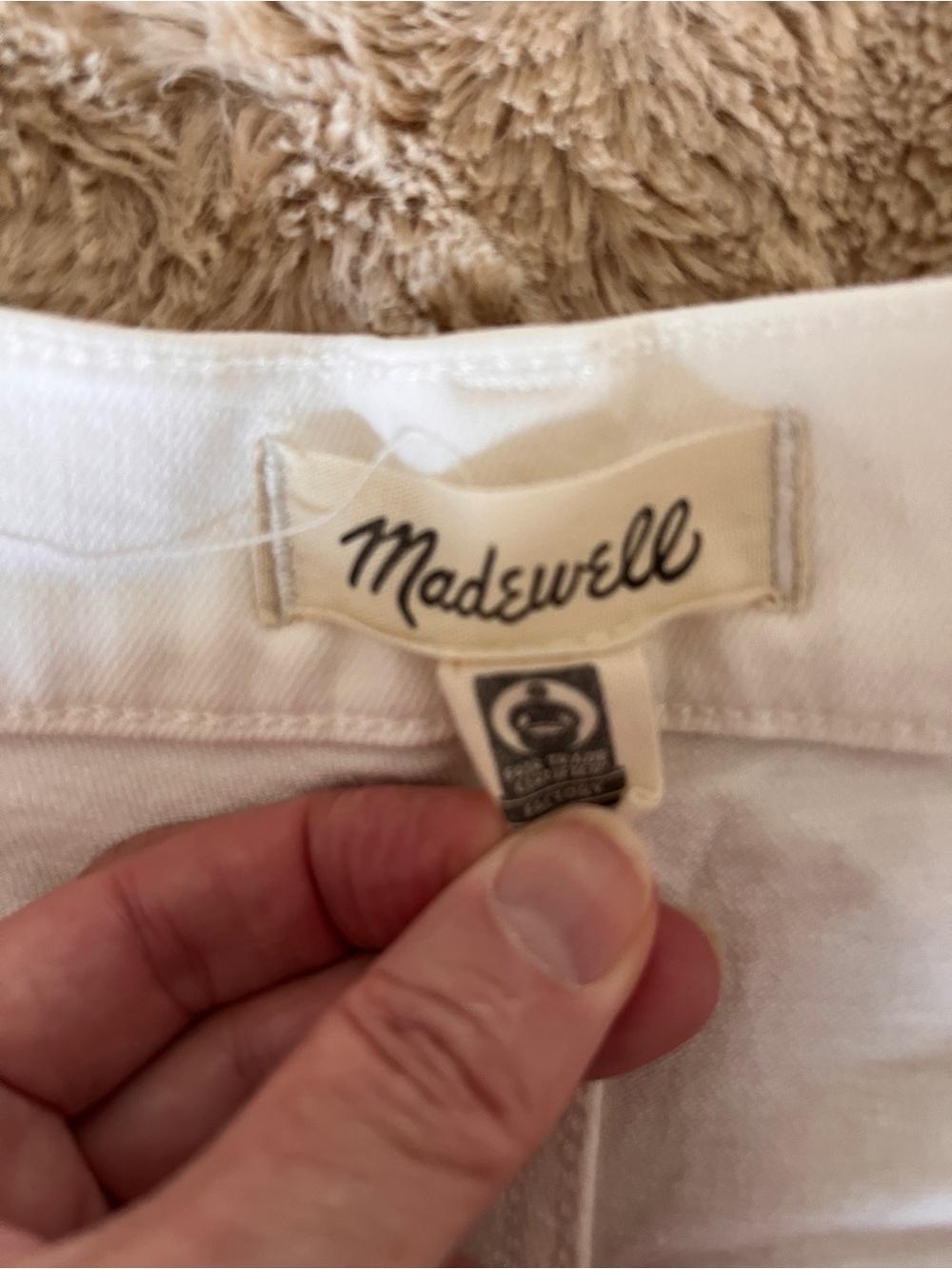 Madewell White Raw-Hem Wide Leg Jeans - Picture 3 of 5